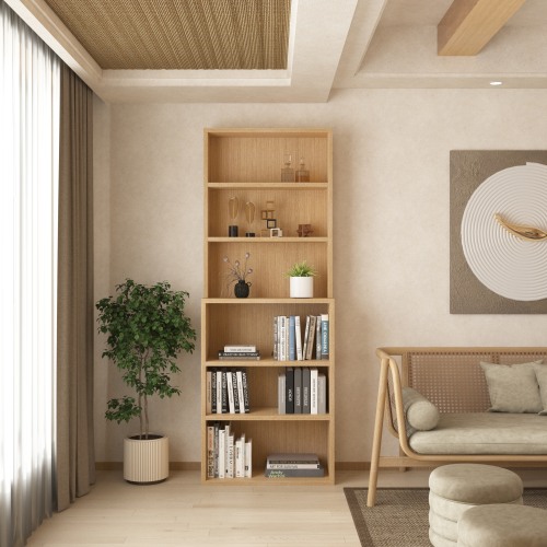 White stained oak bookcase top